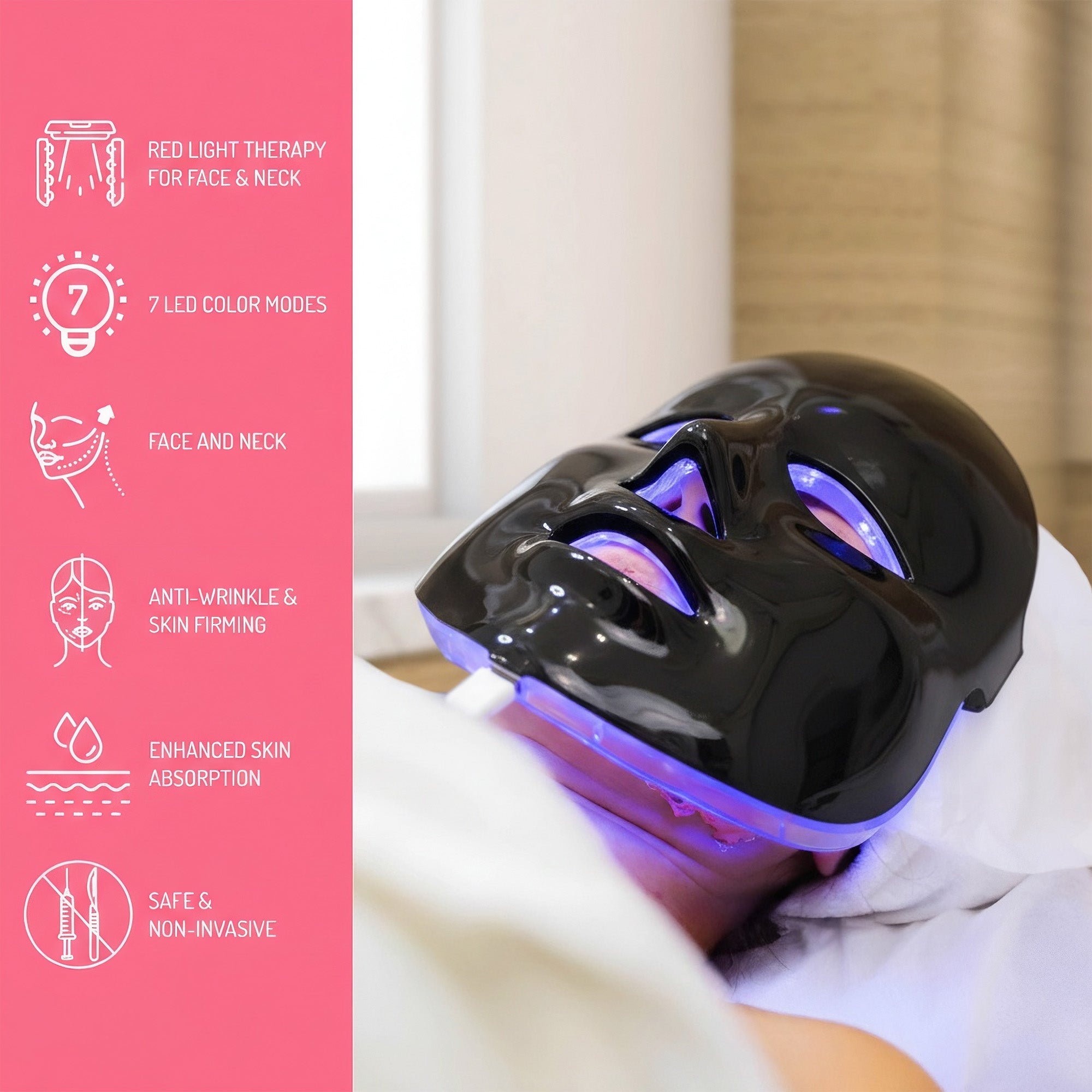 Pursonic 7-in-1 LED Light Therapy Face Mask & LED Light Sculpting Wand-3