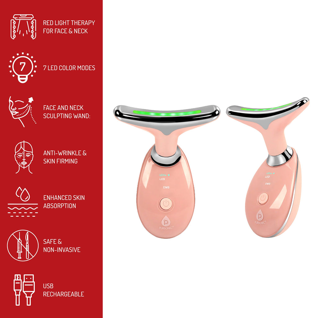 Pursonic 7-in-1 LED Light Therapy Face Mask & LED Light Sculpting Wand-2
